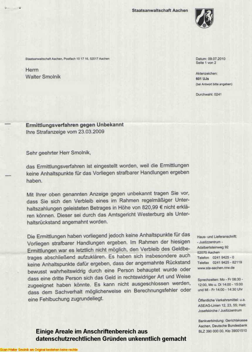 Antwort Staatsanwaltschaft Aachen 102