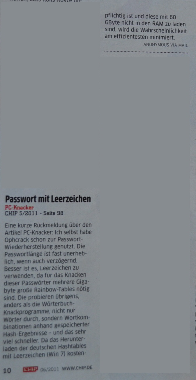Passwortknacker und sicherere Passwrter